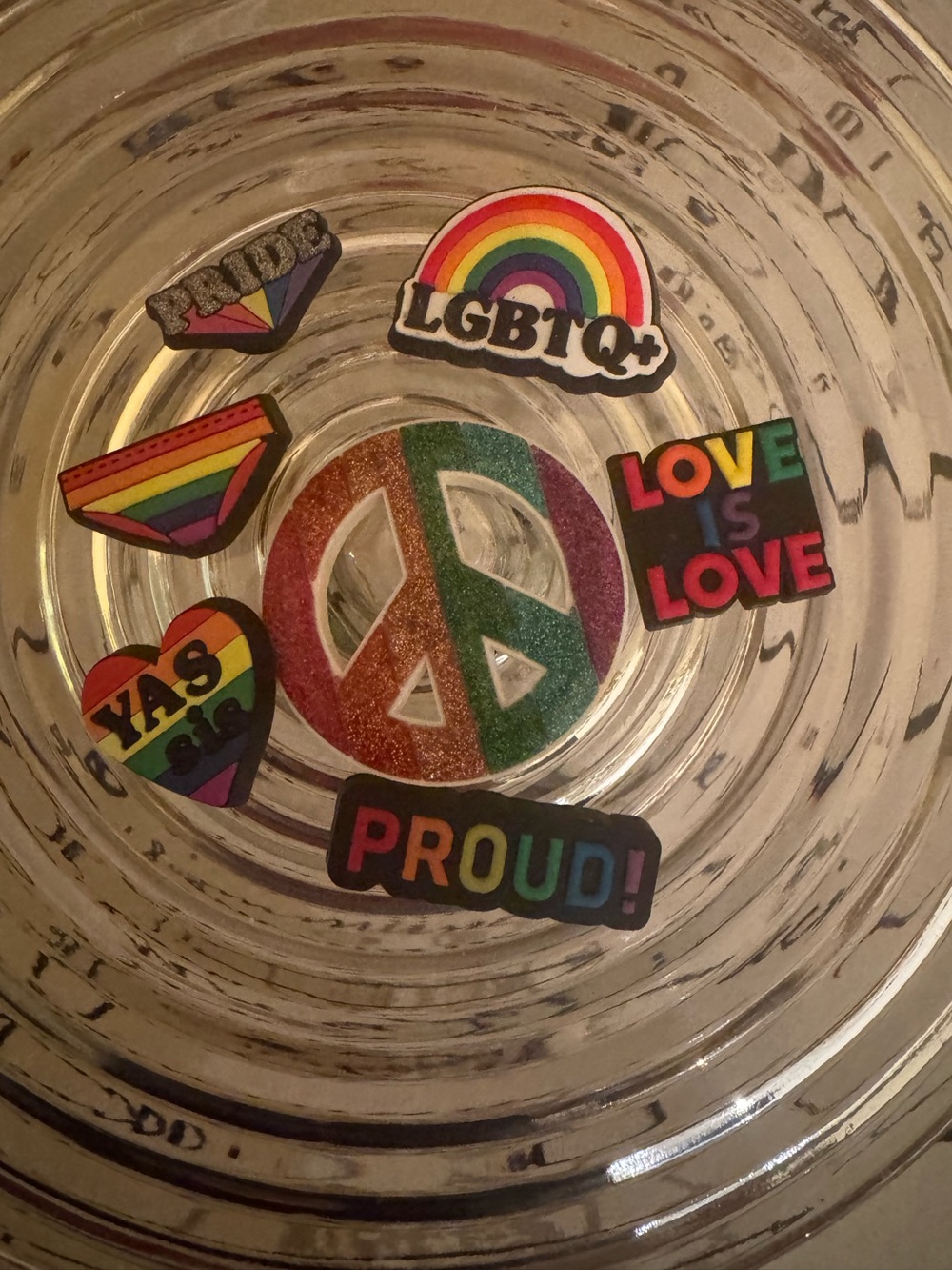 Lot of 7 Crocs LGBTQ+ Pride Themed Jibbits Rainbow